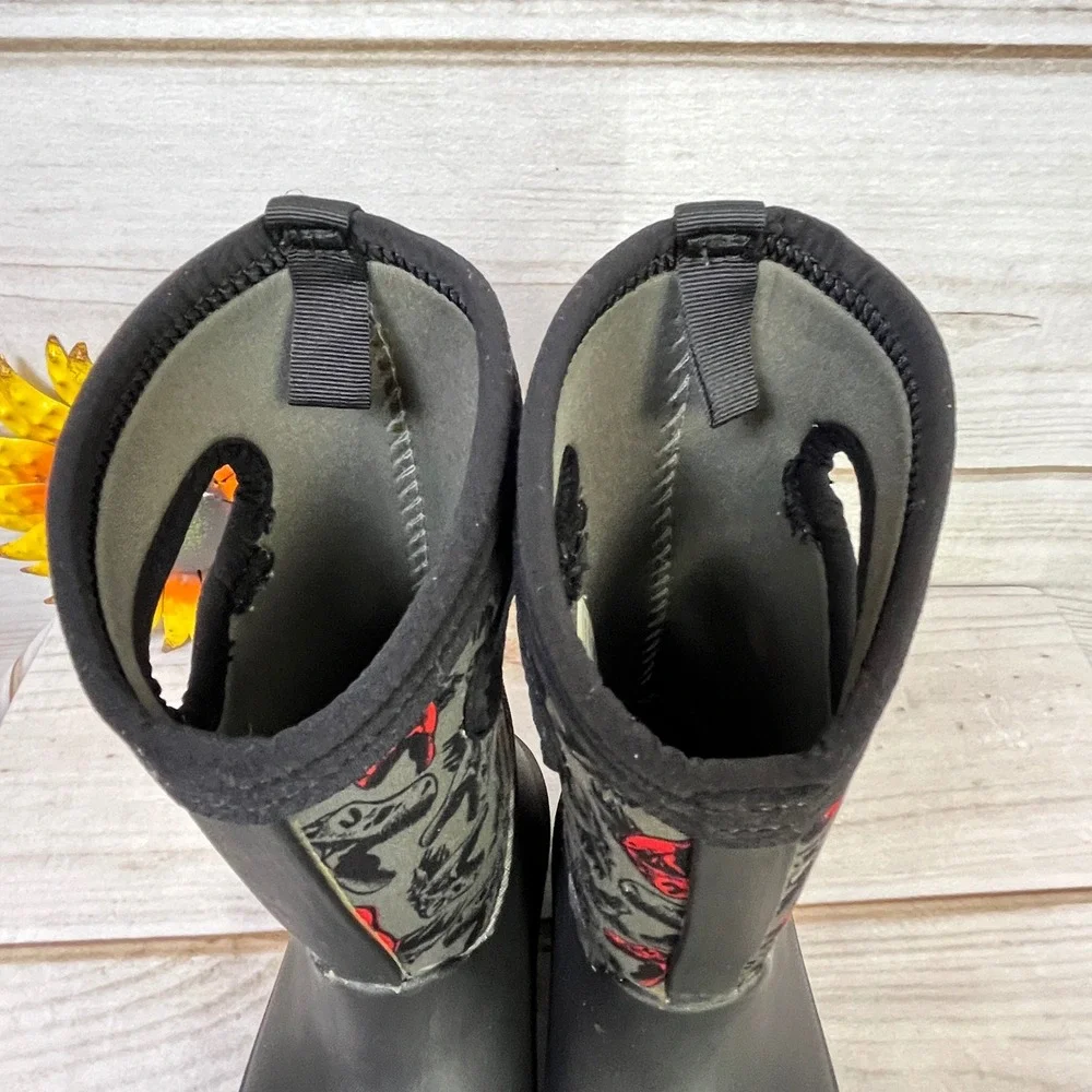 Bogs Kids Classic Dino Waterproof Insulated Rain Snow Boots Black 11C
